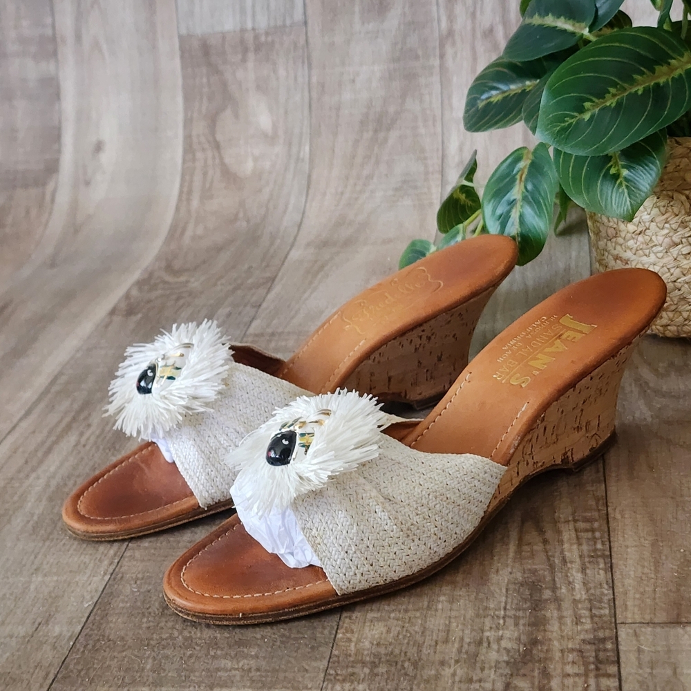 Fredelle for Jean's Sandal Bar Vintage Raffia Slide Sandals Size 8N - Picture 5 of 16